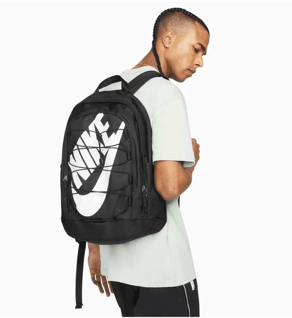 Nike Hayward 2.0 Black White Logo Bungee Backpack Unisex School Gym Travel Bag